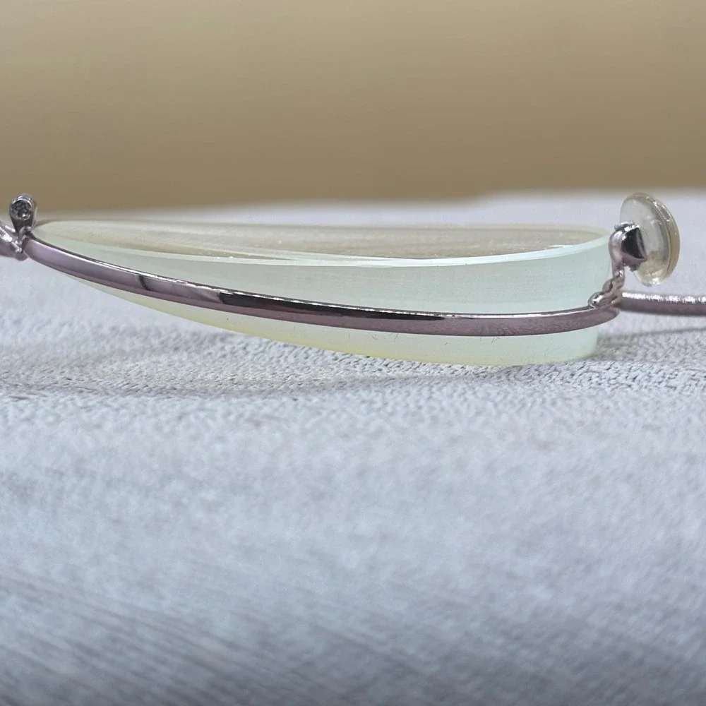 Tres Jolie 60 Blush Oval Eyeglass framed Metallic Pink 52-17-135 Y2K Coquette